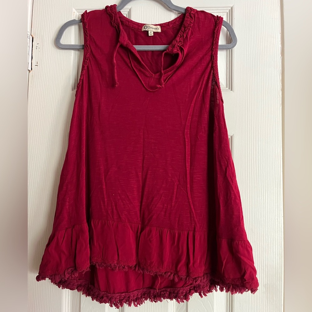 Red Flowy Tank